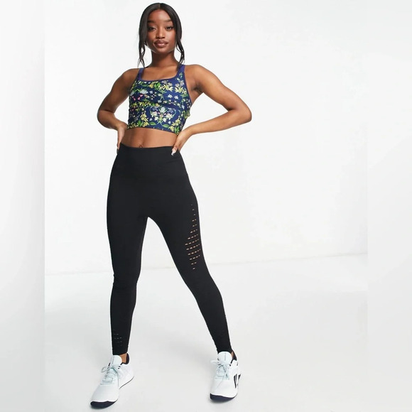 ASOS 4505 Mid Impact Floral Sports Bra - Picture 3 of 11